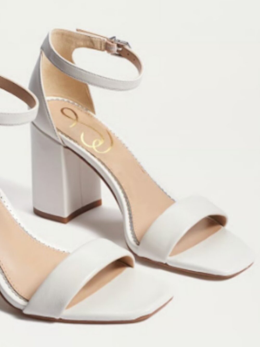 Sam Edelman Daniella Block Heel Sandal in White Leather